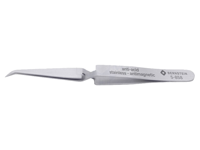 Pincet; 125mm; Bladen: gebogen; De vorm van de punt: scherp Pincet; 125mm; Bladen: gebogen; De vorm van de punt: scherp